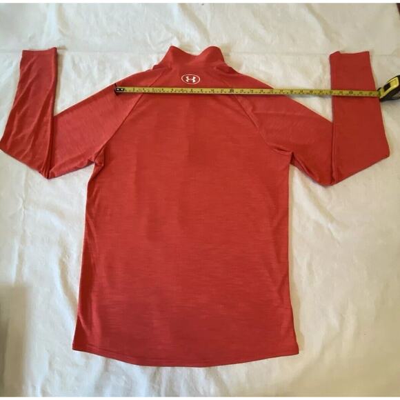 Under Armour Mens Loose Fit Red Long Sleeve Tech 1/2 Zip Pullover Shirt Medium - Picture 9 of 16